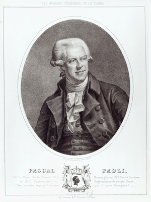 Pascal Paoli, 1872 (engraving) (b/w photo)