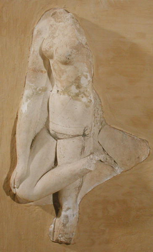 Relief depicting the body of a woman, Tunisia (stucco)