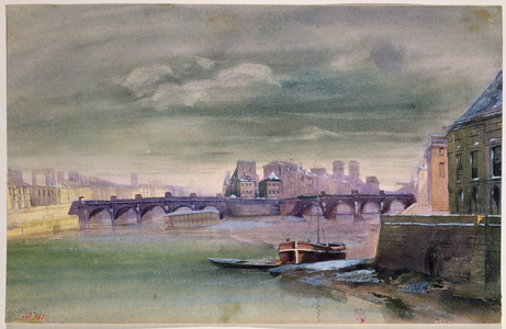 The Pont-Neuf and the Ile de la Cite, 1881 (watercolour on paper)