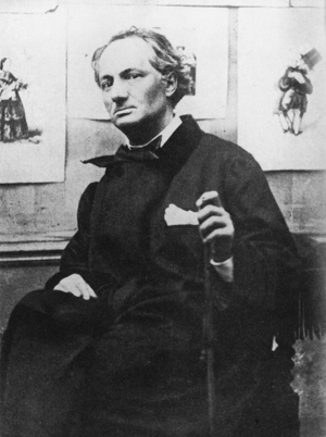 Charles Baudelaire with engravings, c.1863 (b/w photo)