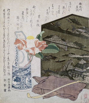 Still Life with a Camelia, c.1820 (colour woodblock print)