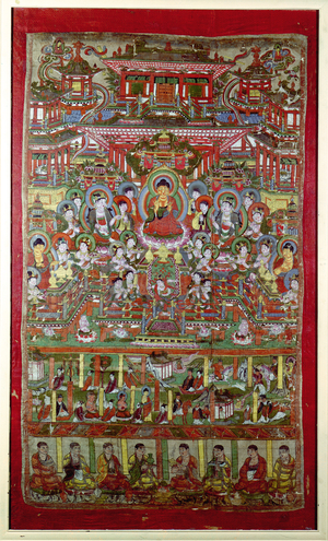 Paradise of Amitabha, from Dunhuang, Gansu Province (painted silk)