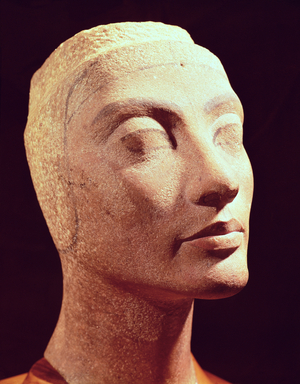 Unfinished head of Nefertiti, New Kingdom, c.1365-49 BC (quartzite)