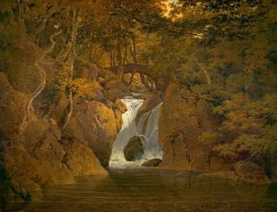 Rydal Waterfall, 1795 (oil on canvas)