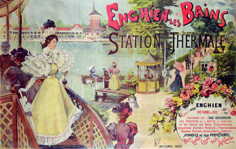 Poster advertising the spa resort of Enghien-les-Bains, France, late 19th century (lithograph)
