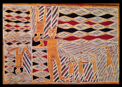 Ritual Dance, from Yirrkala, Arnhem Land (painted bark)