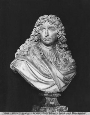 Bust of Charles Le Brun, 1679 (marble) (b/w photo)