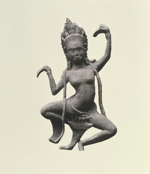 A Dancing Apsaras, detail from a frieze, late 12th - early 13th century (stone) (detail with 155540)