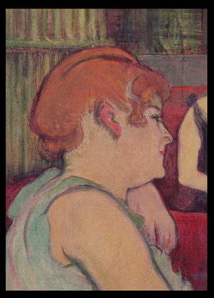 In the Salon at the Rue des Moulins, detail of one of the women, 1894 (charcoal and oil)