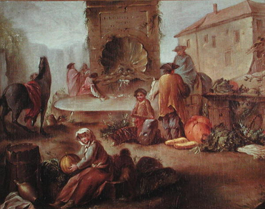 The Market Fountain (oil on canvas)