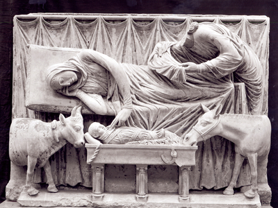 Fragment of the rood-screen depicting the Nativity, from the Crypt (stone)