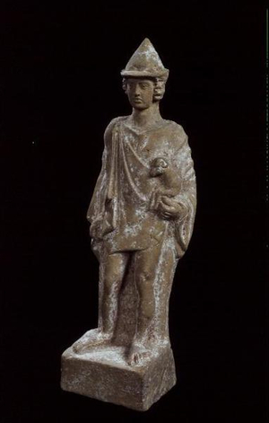 Hermes Kriophoros, Beotian, c.450 BC (clay)