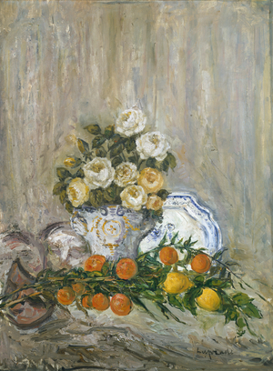 Roses and Lemons (oil on canvas)