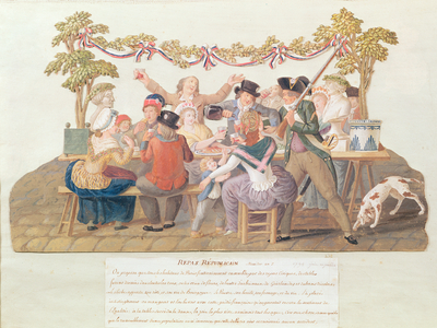 A Republican Meal, Messidor, Year II (June-July 1794) (watercolour & gouache on card)