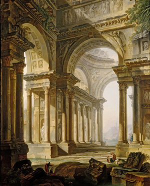 Temple in Ruins, 18th century (oil on canvas)