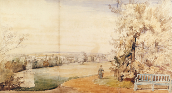 View of the park of Monsieur Geruin at Marly-le-Roi, 1837 (w/c on paper)