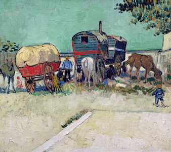 The Caravans, Gypsy Encampment near Arles, 1888 (oil on canvas)
