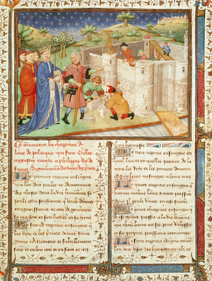 Ms 1015 fol.1 Illustration from 'Gouvernement des Rois et des Princes' (vellum)