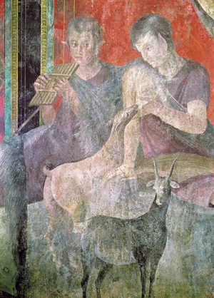 Initiation rites of the cult of Dionysus, fresco from the Villa Dei Mysteri, 1st century BC (fresco)