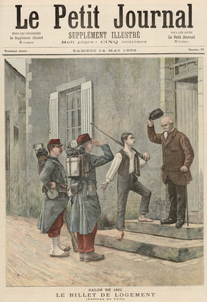 The Billet, after a painting by Cres, from 'Le Petit Journal', 14th May 1892 (lithograph)