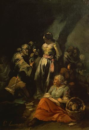 Cave of bandits (oil on canvas)