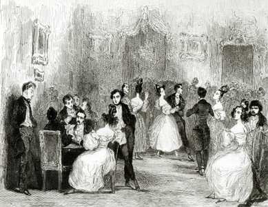 An Evening at the House of Charles Nodier (1780-1844) 1831 (watercolour on paper)