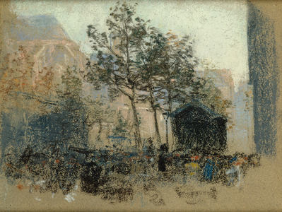 Les Halles, 1893 (pastel on card)
