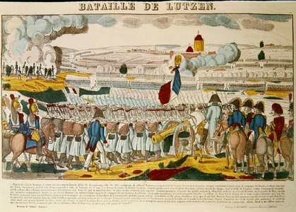 The Battle of Lutzen, 2nd May 1813 (coloured engraving)
