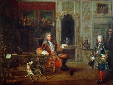 The Regent, Philippe II and his son, with Louis XV, c.1720 (oil on canvas)
