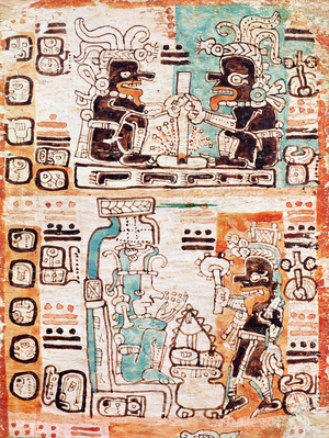 Detail from a Mayan codex (vellum)