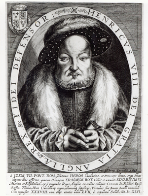 Portrait of Henry VIII, engraved by Peter Isselburg, 1646 (engraving)
