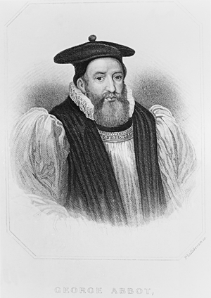 Portrait of George Abbot (1562-1633) Archbishop of Canterbury, from 'Lodge's British Portraits', 1823 (engraving)