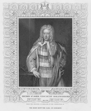 Portrait of Henry St. John Viscount Bolingbroke (engraving)
