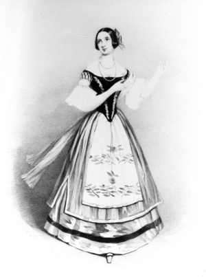 Fanny Persiani as Zerlina in Don Giovanni, engraved by Isaac Weld Taylor, 1838 (litho)