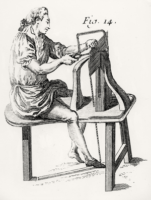 Woodworker, from 'L'Art du Menuisier' by Andre Jacob Roubo, pub. 1769-74 (engraving)