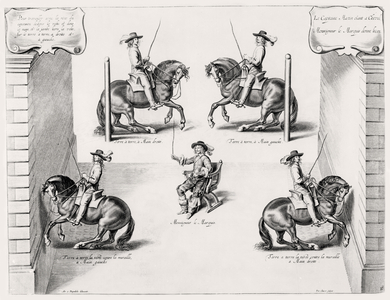 Illustration from a Riding Manual, engraved by Peeter Clouwet (1629-70), 1658 (engraving)