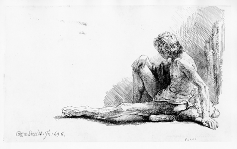 Man seated on the ground, 1646 (etching)
