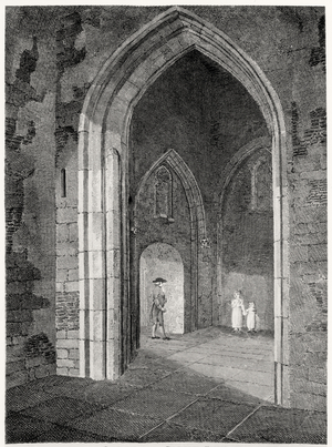 An Interior View of the Porch of the Parish Church of St. Alphage, London Wall; formerly the Chapel of the Priory of Elsynge Spital, pub. by Robert Wilkinson, 1815 (engraving)