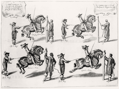Illustration from a Riding Manual, engraved by Peeter Clouwet (1629-70), 1658 (engraving)