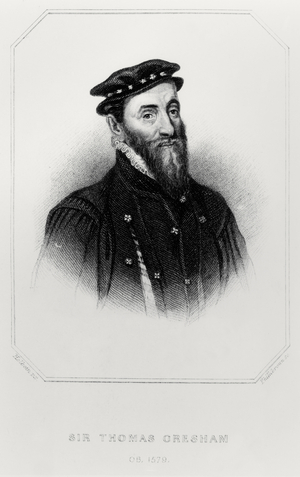 Portrait of Sir Thomas Gresham (1519-79) from 'Lodge's British Portraits', 1823 (engraving)