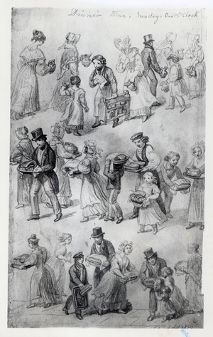 Delivering Dinner, 1841 (pencil on paper)