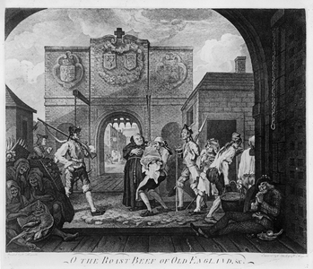 The Gate of Calais, or O The Roast Beef of Old England, 1749 (engraving)