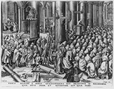 Faith, engraved by Hieronymus Cock (c.1510-70) (engraving)