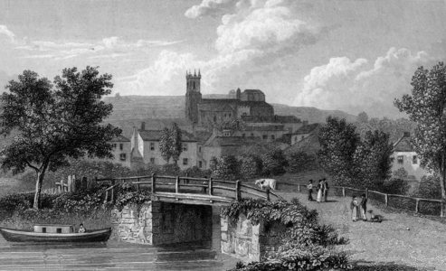 Hythe from the Canal Bridge, engraved by E. Finden, 1829 (engraving)