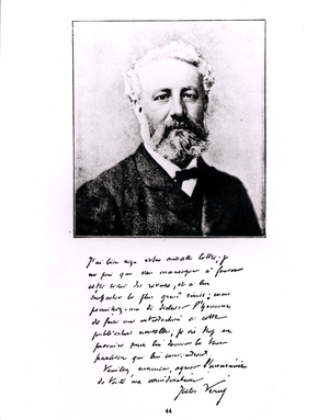 Portrait of Jules Verne (1828-1905) (Woodburytype) (b&w photo)