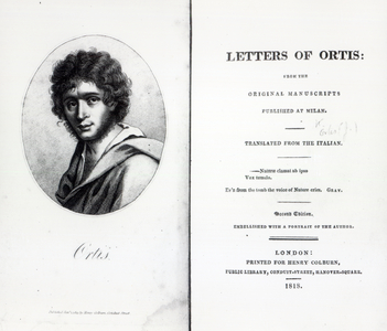 Frontispiece to 'The Letters of Ortis' by Niccolo Ugo Foscolo, edition published in 1818 (engraving)