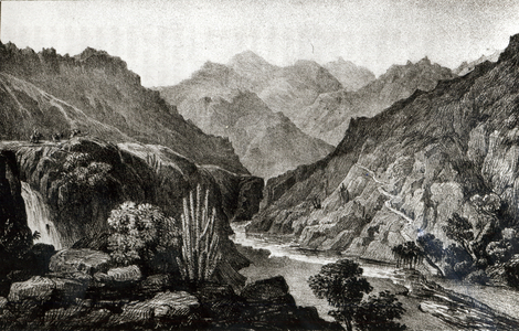 View in the Cordillera (litho)