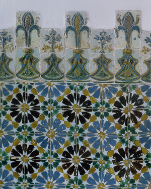 Detail of decoration in the Crown Room, Palacio Nacional da Pena, Sintra (glazed tiles)