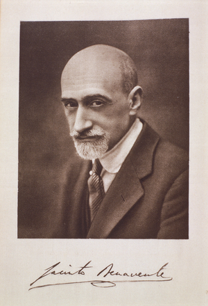Portrait of Jacinto Benavente (1866-1954) (b/w photo)