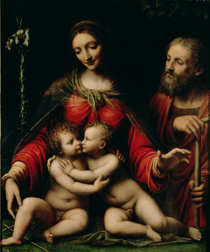 The Holy Family with the Infant St. John (oil on panel)